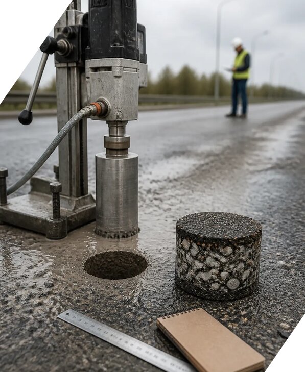 Отбор кернов асфальта в Новокуйбышевске от 5121 р. | ЭкспертизаРоссия